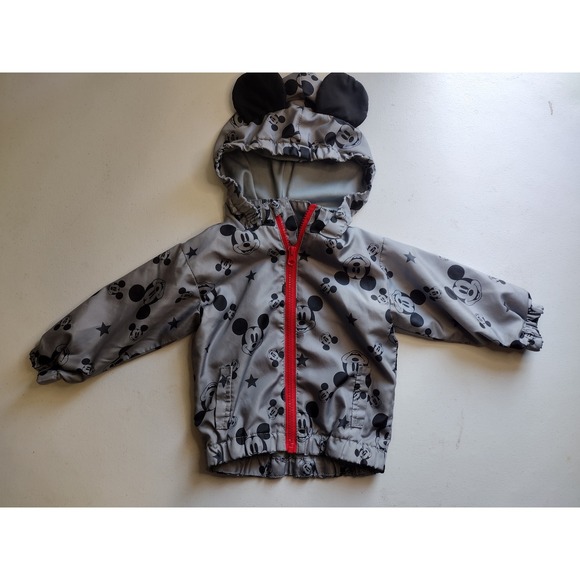 Disney Mickey Mouse Gray Hooded Jacket With Ears - Kids 18M - Picture 1 of 4